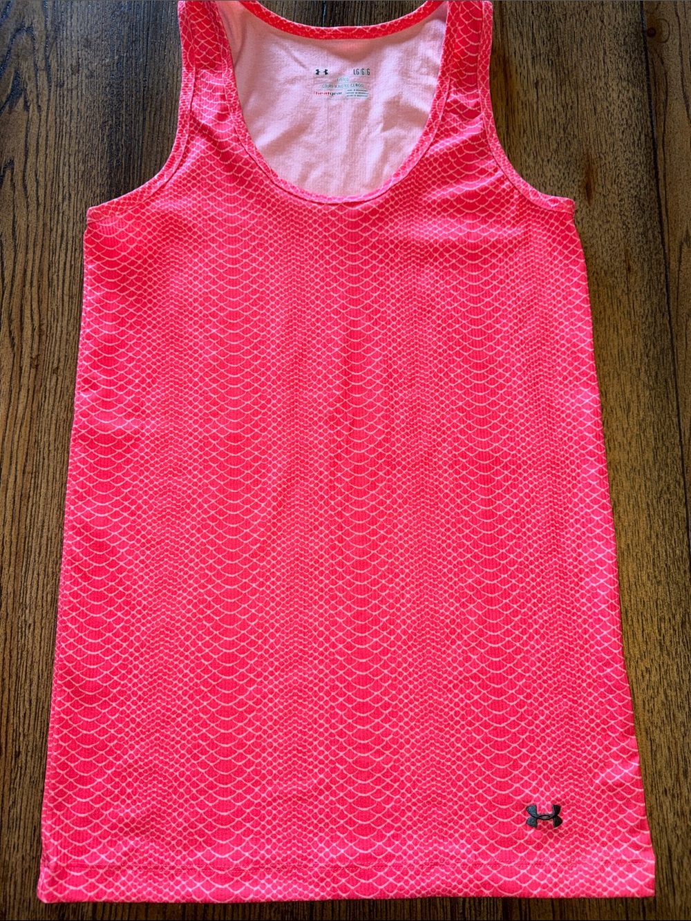 Under Armour Neon Pink Scales-Pattern Athletic Tank